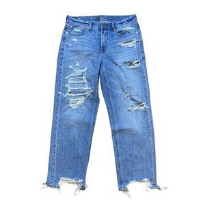 American‎ Eagle Womens 90s Straight Distressed Ripped Jeans Sz 10S